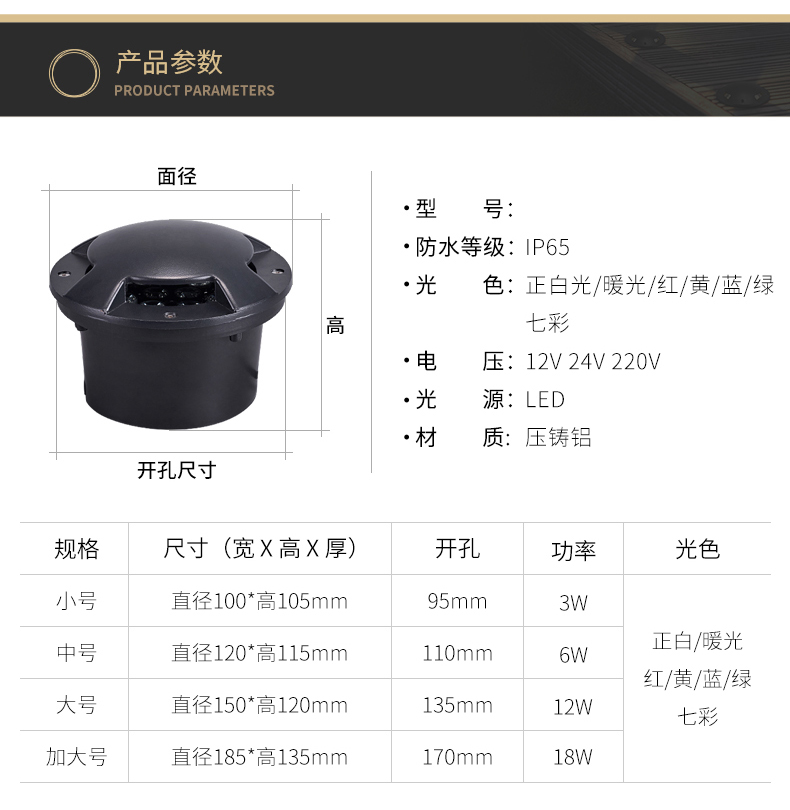 侧透光地埋灯